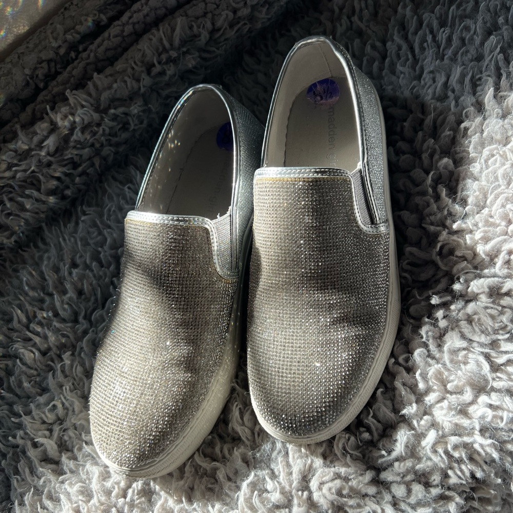 Madden Girl Glitter Rhinestone Slip Ons